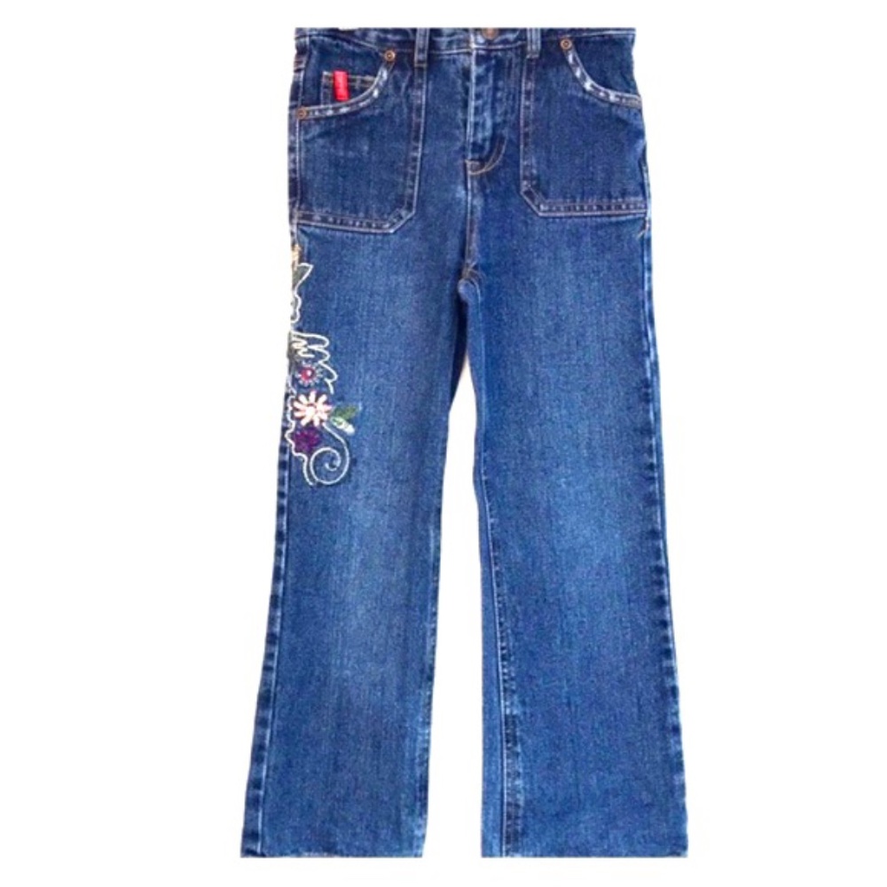 Vintage Esprit Embroidered Flare Blue Jeans - Picture 1 of 3